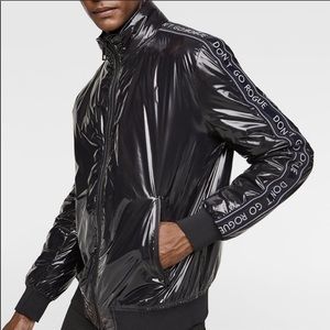 Zara don’t go rogue Black vinyl bomber jacket